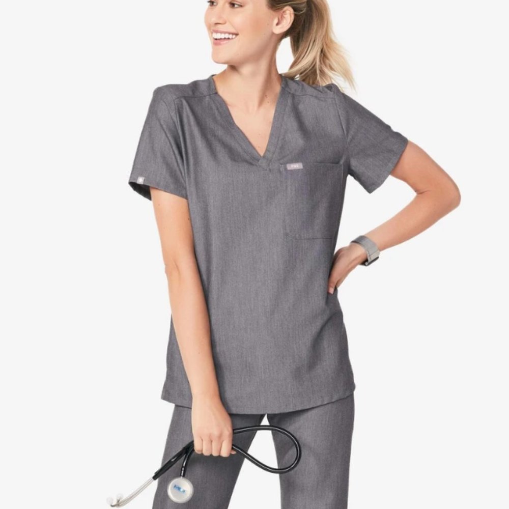 FIGS Catarina One-Pocket Scrub Top-XS-Graphite